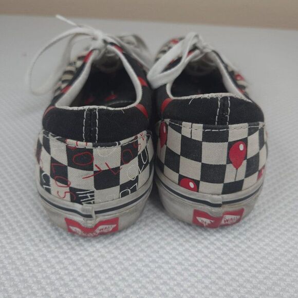 Vans It Losers Club Checkerboard Sneakers White Black Red Womens 7.5 US Mens 6 - Picture 8 of 10